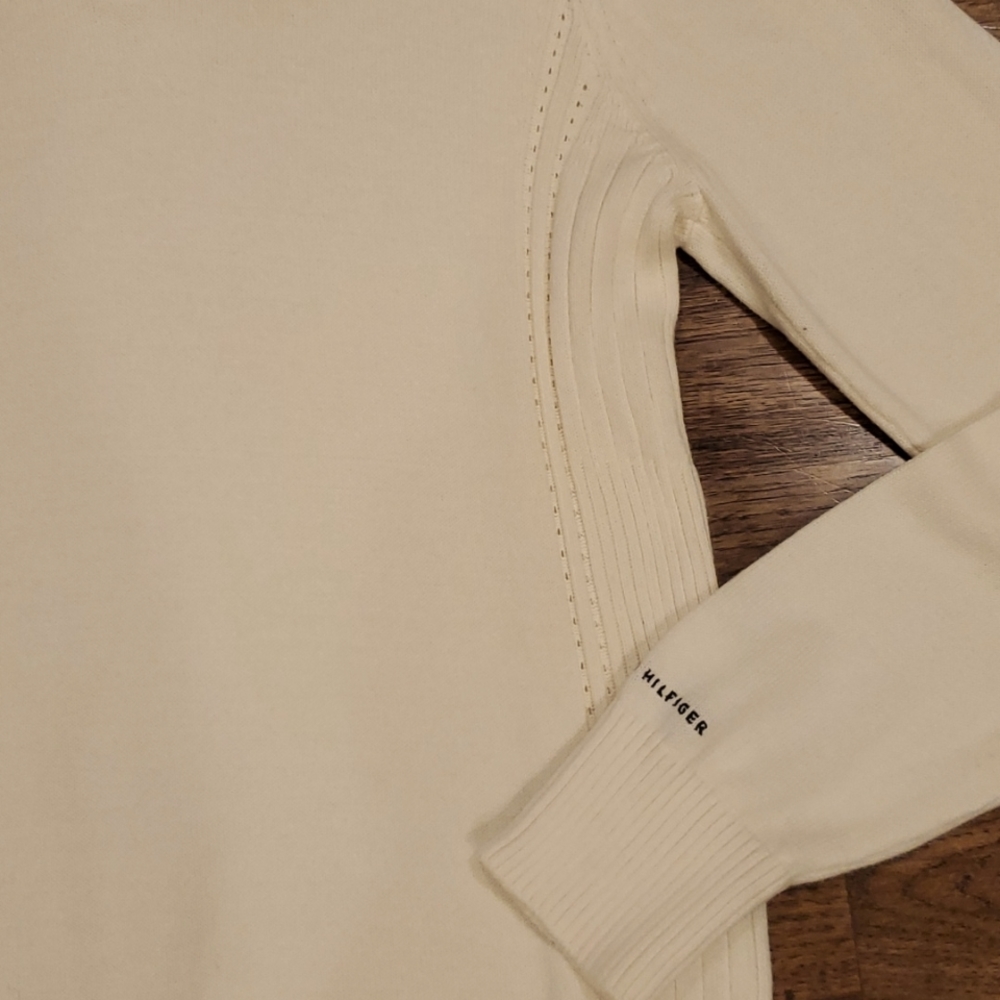 Womens Tommy Hilfiger ivory high neck sweater size XL - Picture 3 of 4